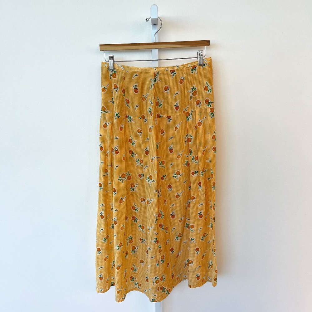 Rixo Pleated Midi Skirt